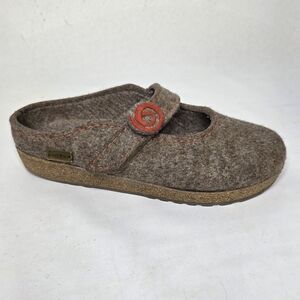 Haflinger Alice Wool Felt Clog Mary Jane Cork Slipper Cozy Boho EU 39 US 8-8.5